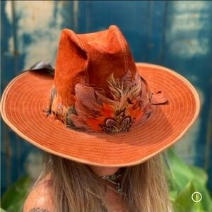 Retro Orange Suede Richard Petty styled hat…